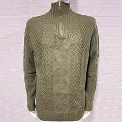Cable Knit Zip-Up Sweater for Men - Winter Warmth and Stylish Design