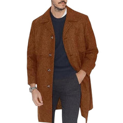 Men's Classic Double-Breasted Long Trench Coat - Stylish and Versatile for All Seasons