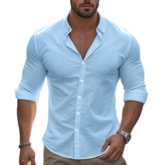 Men's Stylish White Button-Up Shirt - Perfect For Casual And Formal Occasions