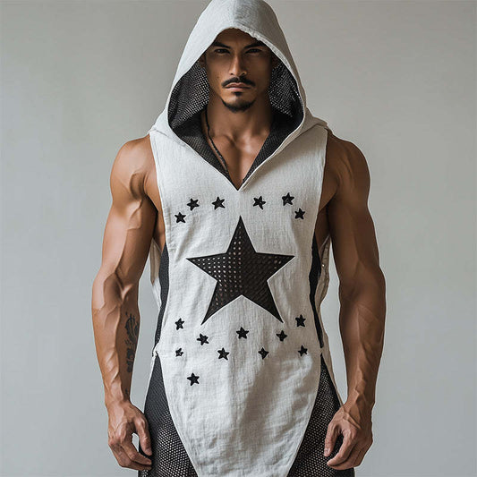 Men's Fashion Fishnet Hooded Tank Top MTA2138C3P