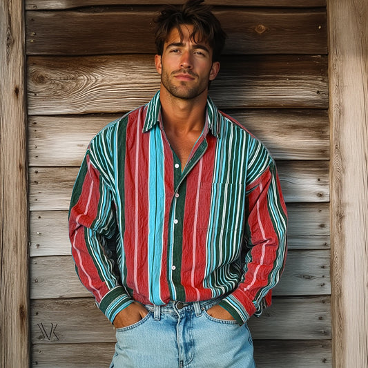 Casual Striped Shirt for Spring and Autumn