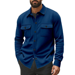 Men's Casual Button-Up Shirt With Functional Pockets