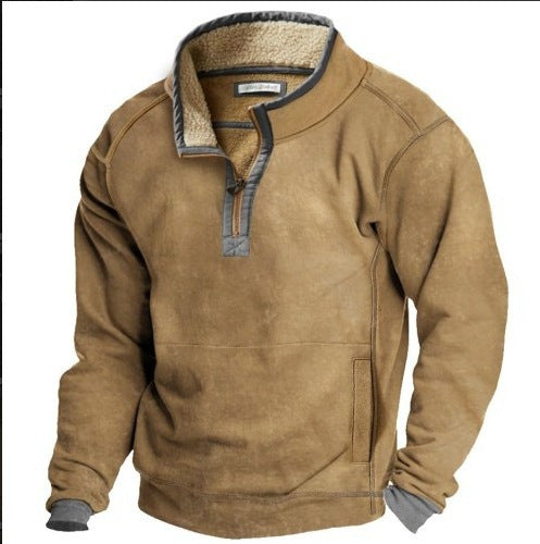 Cozy Winter Pullover with Faux Fur Collar - Perfect for Outdoor Adventures