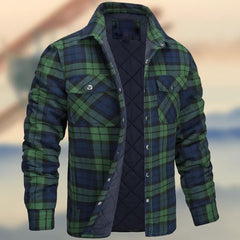 Plaid Quilted Jacket for Men - Stylish and Warm Winter Outerwear