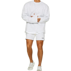 Cozy Oversized Sweatshirt And Shorts Set For Men - Perfect For Casual Wear