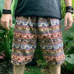 Colorful Elephant Pattern Shorts for Men - Perfect for Summer Travel and Casual Wear