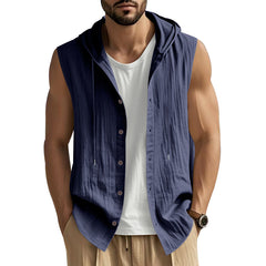Stylish Sleeveless Hooded Vest for Men - Perfect for Casual and Outdoor Activities
