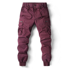 Men's Cargo Pants With Adjustable Waistband And Multiple Pockets For Outdoor Activities