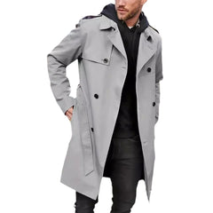Stylish Double-Breasted Trench Coat for Men - Perfect for Urban Explorers