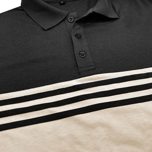 Men's Casual Striped Short Sleeve POLO Shirt MTA1882C7X