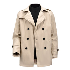 Classic Double-Breasted Trench Coat for Men - Stylish and Versatile Outerwear