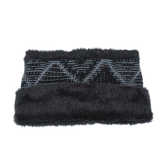 Men's Outdoor Plus Velvet Warm Knitted Hat And Scarf Two-piece Set 26212268F