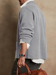 Men's Classic Black Cardigan Sweater - Stylish And Versatile For Everyday Wear