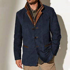 Stylish Brown Blazer with Detachable Collar for Men - Perfect for Casual and Formal Occasions