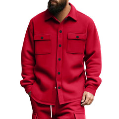 Men's Casual Button-Up Shirt With Functional Pockets