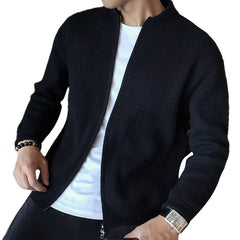 Stylish Men's Zip-Up Knit Cardigan - Perfect for Casual and Formal Wear