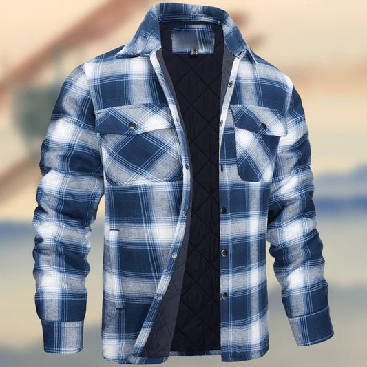 Plaid Quilted Jacket for Men - Stylish and Warm Winter Outerwear