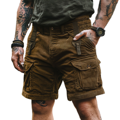 Men's Casual Outdoor Corduroy Multi-Pocket Cargo Shorts MTA3147C9M