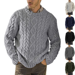 Men's Cable Knit Sweater - Classic Fit for Casual and Formal Wear