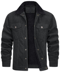 Cozy Corduroy Jacket with Faux Fur Lining - Perfect for Cold Weather