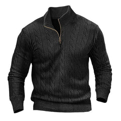 Men's Cable Knit Half-Zip Sweater - Stylish And Versatile For Everyday Wear