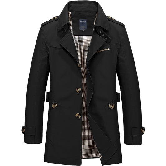 Men's Classic Double-Breasted Trench Coat - Stylish and Versatile for All Seasons