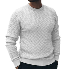 Stylish Textured Crew Neck Sweater For Men - Perfect For Casual And Formal Occasions