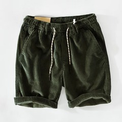 Men's Solid Color Corduroy Elastic Waist Cargo Shorts 80689308Z