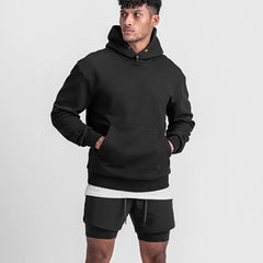 Stylish Brown Hoodie with Layered Shorts Set for Men - Perfect for Casual Outfits