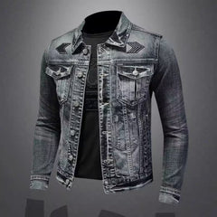 Stylish Men's Denim Jacket with Unique Embroidery - Perfect for Casual and Trendy Looks