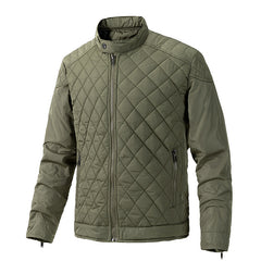 Quilted Diamond Pattern Men's Jacket - Stylish and Warm Winter Outerwear