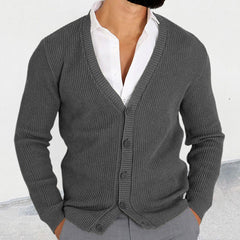 Olive Green V-Neck Cardigan For Men - Stylish And Comfortable Knitwear