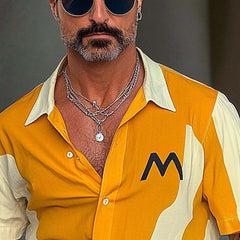 Men's Contrast Print Short Sleeve Shirt MTA2576C4X