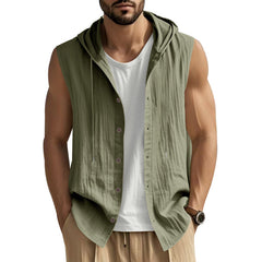 Stylish Sleeveless Hooded Vest for Men - Perfect for Casual and Outdoor Activities