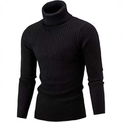 Men's High Neck Cable Knit Sweater - Stylish and Cozy Winter Essential
