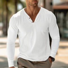 Men's Stylish Long Sleeve Henley Shirts - Perfect For Casual And Everyday Wear