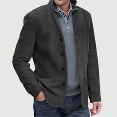 Men's Casual Wool Blend Lapel Single-breasted Slim Short Coat 85856791M