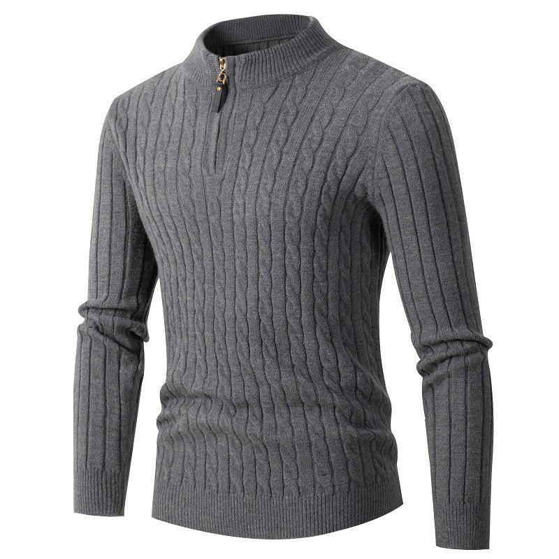 Men's Cable Knit Half-Zip Sweater - Stylish And Versatile For Everyday Wear