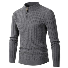 Men's Cable Knit Half-Zip Sweater - Stylish And Versatile For Everyday Wear