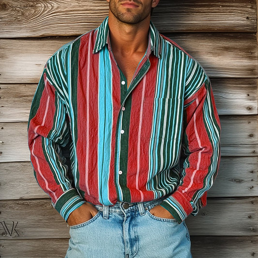 Casual Striped Shirt for Spring and Autumn