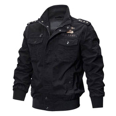 Men's Military-Style Jacket with U.S. Army Patch - Perfect for Outdoor Adventures