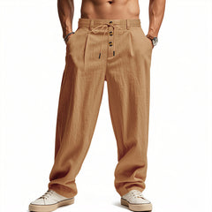 Stylish Loose-Fit Trousers with Adjustable Waistband for Men