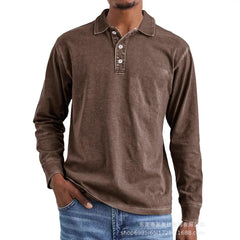 Stylish Long-Sleeve Polo Shirt for Men - Perfect for Casual and Semi-Formal Occasions