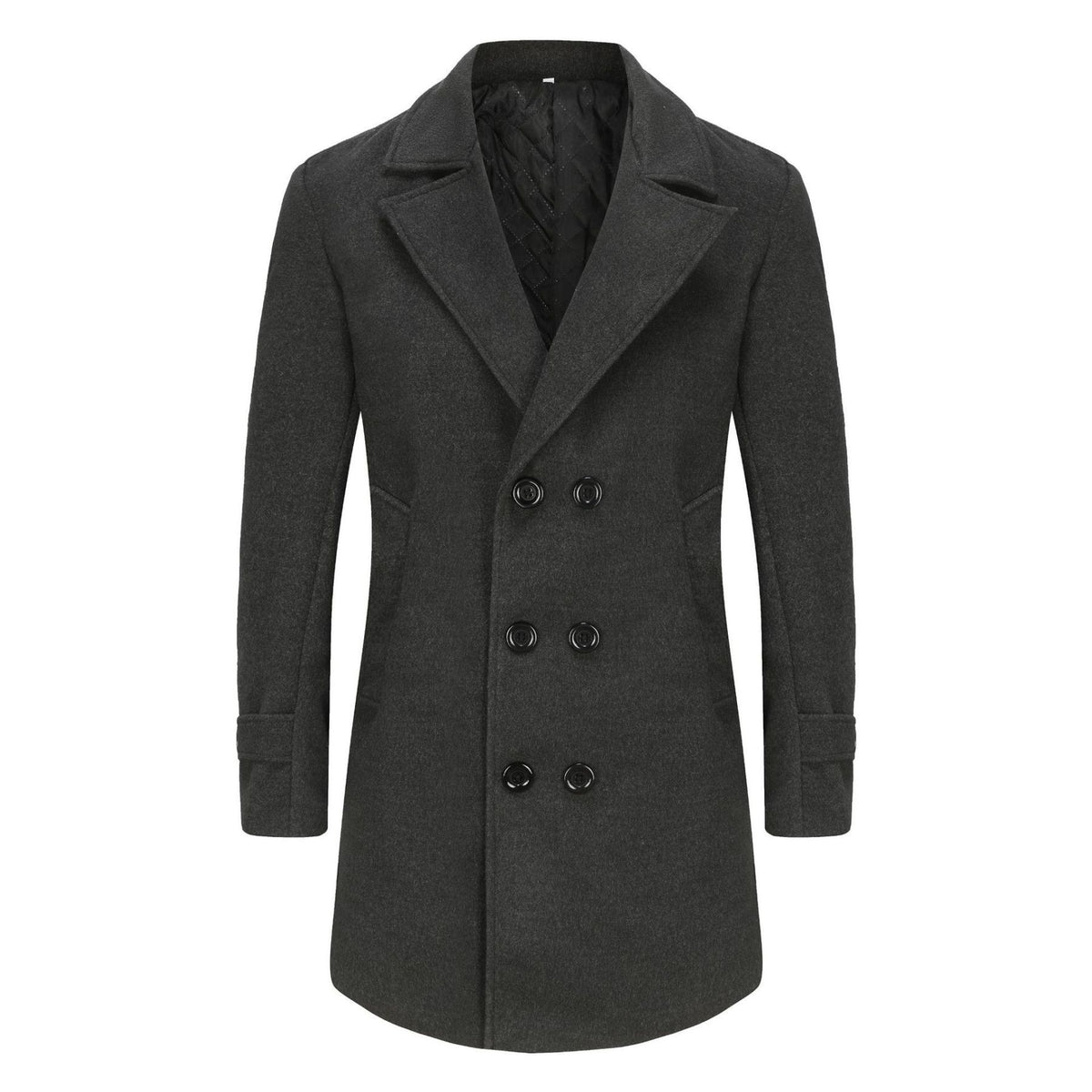 Stylish Double-Breasted Men's Pea Coat - Perfect for Winter and Formal Occasions