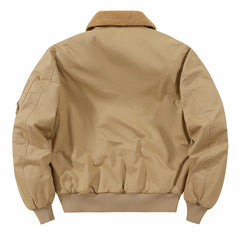 Warm Winter Bomber Jacket With Faux Fur Collar - Perfect For Casual And Outdoor Use