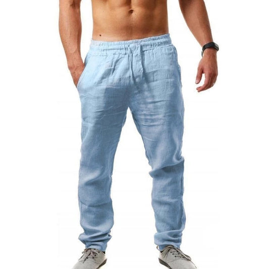 Men's Linen Pants Men's Hip-hop Breathable Cotton And Linen Trousers Trend Solid Color Casual Pants
