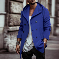 Stylish Double-Breasted Pea Coat For Men - Perfect For Casual And Formal Wear