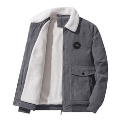 Stylish Corduroy Jacket with Faux Fur Lining for Winter Warmth
