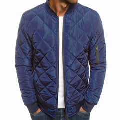 Men's Padded Stand Collar Solid Color Thermal Padded Jacket 17181514X