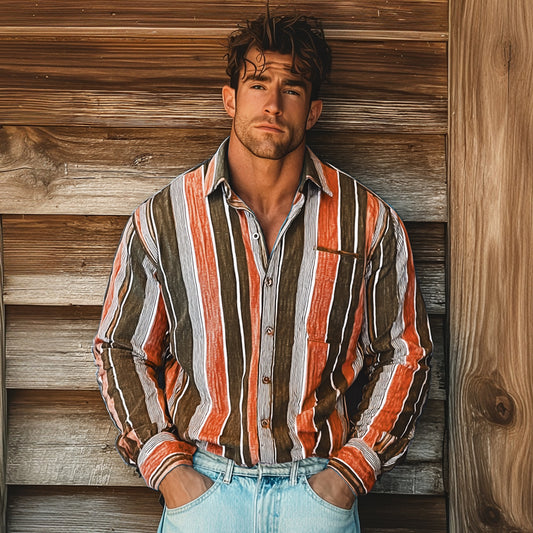 Casual Striped Shirt with Relaxed Fit